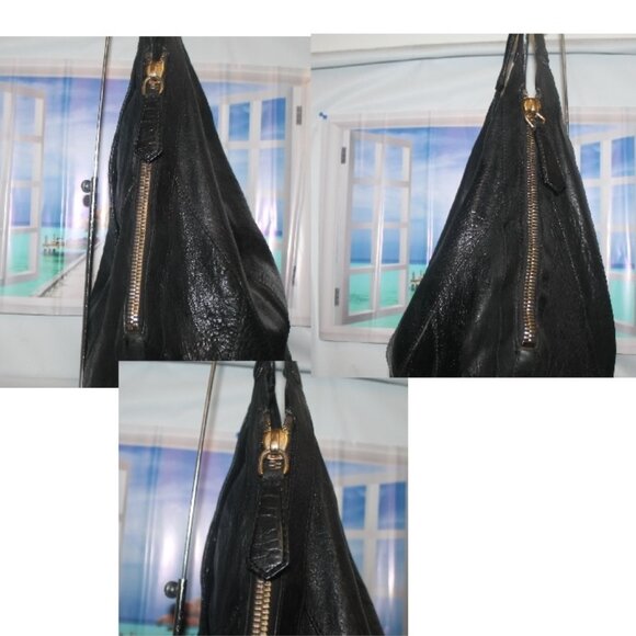 Auth $2800 Large GIVENCHY Black Lambskin Tinhan Hobo Tote Shoulder Bag - Picture 4 of 13